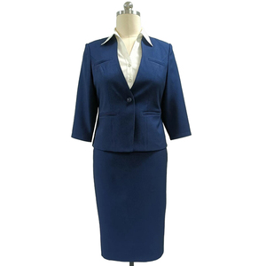 Tenues de travail traditionnelles pour femmes, robes de bureau formelles à silhouette crayon pour l'automne, avec boutons et perles, 2021 - Product Image 1