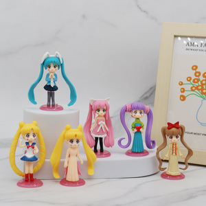 Set <span class=keywords><strong>di</strong></span> 6 Action Figure in PVC <span class=keywords><strong>di</strong></span> <span class=keywords><strong>Sailor</strong></span> <span class=keywords><strong>Moon</strong></span>, Modellini Anime Popolari, Vendita Diretta dalla Fabbrica Cinese - Product Image 2