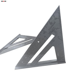 Règle triangulaire impériale argentée de 7 pouces pour le travail du bois, règle d'angle droit en PVC, règle en alliage d'aluminium épaissi à 90 degrés pour la mesure - Product Image 1