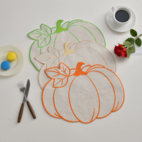 Napperon en forme de citrouille d'Halloween Tapis de table en tissu résistant à l'huile et à la chaleur imperméable