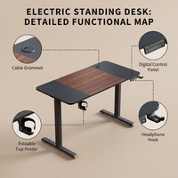 Bureau debout électrique à hauteur réglable en MDF, moderne, pour la maison et le bureau