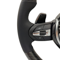 Volant en cuir à fond rond personnalisé, grain de bois, pour BMW F10 F20 F21 F22 F30 F32 F34 F36 M3 F80 M4 F82 X3 F25 X4 F26