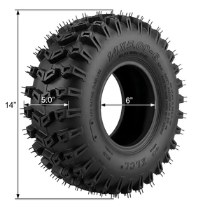Pneumatici 14x5.00-6, 14x5x6 Tubeless, 4 tele, per motocoltivatori, tosaerba, spazzaneve, trattori agricoli, scavatrici - Product Image 2