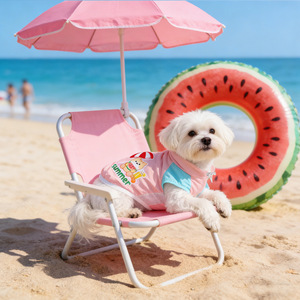 Gilet de protection solaire d'été pour animaux de compagnie, maille respirante en soie glacée pour petits et moyens chiens, Teddy Bichon, rose, bleu lac - Product Image 2