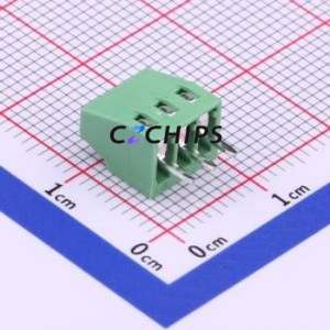 DG308-2.54-03P-14-00A(H) Screw Terminal Block Through hole Component (THT),P=2.54mm Connector 1x3P 2.54mm Green Through Hole - Product Image 2