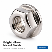 Écrou de blocage à bride dentelée nickelé métrique M6 à M20 pour fixation de support moteur et de châssis de machine – Vente en gros et approvisionnement en vrac