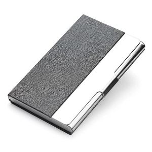 Estuche para Tarjetas de Presentación de Metal Plateado con Logotipo Personalizado, Porta Tarjetas de Visita de Acero Inoxidable y PU para Regalos Promocionales de Exposiciones Empresariales - Product Image 3