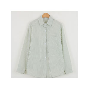 Camisa a rayas de tela de temporada de fabricante coreano Popular en venta Camisa a rayas diaria de llamadas de punto anticontracción - Product Image 3