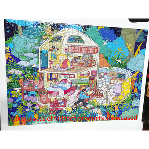 Manufacturer Custom Wholesale 1000-<strong>Piece</strong> Cartoon Toy Grey Board Jigsaw <strong>Puzzle</strong> Full Color Printing Square <strong>Corners</strong> Matte/Glossy - Product Image 1