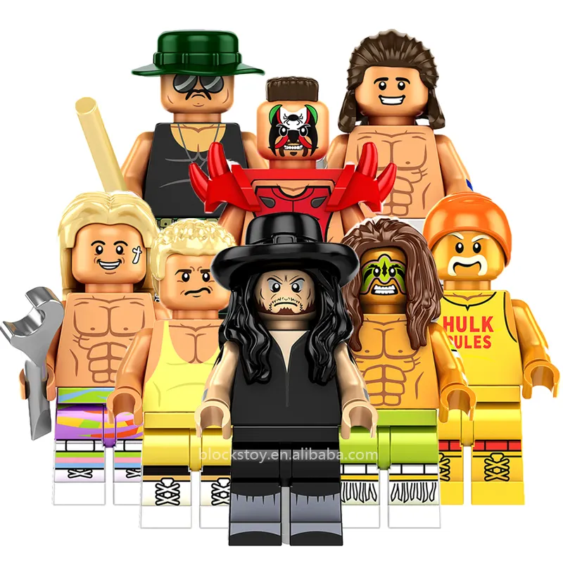WWE Blocks Famous People The Rockers Ultimate Warrior Mini Building Block Bricks Figure Children Plastic Smart Toy Gifts KF6164
