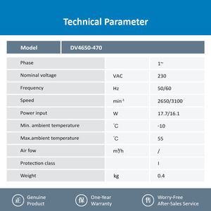 Ventilador Axial de CA eBm-papst DV4650-470 120*120*38mm, Ventilador de Ventilación para Equipos Industriales de Alto Flujo de Aire - Product Image 3