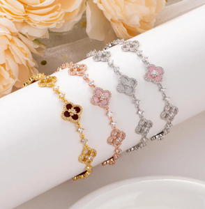 Nueva joyería <span class=keywords><strong>de</strong></span> llegada, pulsera <span class=keywords><strong>de</strong></span> cadena chapada en oro <span class=keywords><strong>de</strong></span> 14 quilates, pulseras <span class=keywords><strong>de</strong></span> perlas <span class=keywords><strong>de</strong></span> concha <span class=keywords><strong>de</strong></span> trébol <span class=keywords><strong>de</strong></span> cuatro <span class=keywords><strong>hojas</strong></span> para regalo <span class=keywords><strong>de</strong></span> aniversario, joyería <span class=keywords><strong>de</strong></span> fiesta - Product Image 2