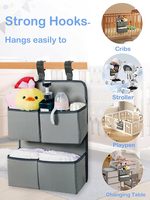 Organisateur de couches suspendu pour berceau, avec 4 poches profondes, support de couches pour table à langer, empileur de couches suspendu, organisateur de rangement pour chambre d'enfant