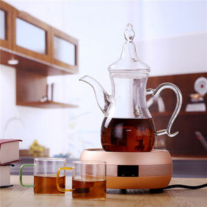 Service à thé et café en verre borosilicate de style turc, théière arabe, faite à la main, soufflée à la <span class=keywords><strong>bouche</strong></span>, couvercle en acier inoxydable, taille personnalisable, infuseur - Product Image 5