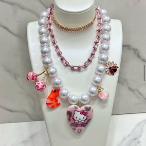 Collane di perle LS-C4257 alla moda stile rosa per ragazze ciao <span class=keywords><strong>collana</strong></span> di gattino Design popolare <span class=keywords><strong>collana</strong></span> di gamberetti ciliegia <span class=keywords><strong>coccinella</strong></span> - Product Image 1