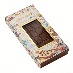 Boîtes d'emballage pour barres chocolatées avec logo, estampage à chaud or et argent, lamination brillante, biodégradable, qualité alimentaire, design personnalisé, 350g - Product Image 3