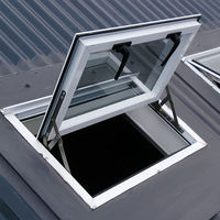 Puits de lumière motorisé en verre avec cadre en alliage d'aluminium, pliable et étanche, pour patio extérieur, balcon, véranda, extension d'escalier