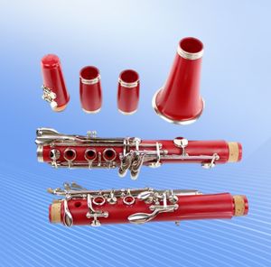 Instrumento de clase de juego de <span class=keywords><strong>clarinete</strong></span> ébano <span class=keywords><strong>rojo</strong></span> BB 17 teclas instrumento de viento profesional - Product Image 6