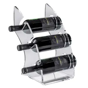 Premium Clear Acrylic Stackable Wine Racks With Cutout Handles