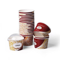 Bol à crème glacée 6oz 200ml logo imprimé personnalisé bol en papier jetable emballage pour magasin de crème glacée bol en papier 6oz