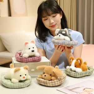 Peluche Corgi OEM ODM, adorable <span class=keywords><strong>chiot</strong></span> avec lit pour chien, animal en peluche pour la décoration de la maison, cadeaux pour enfants et confort émotionnel - Product Image 3