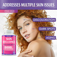 Capsules de glutathion OEM pour éclaircir la peau, 5000 mcg, pour un teint uniforme et favoriser une peau saine, capsules éclaircissantes pour la peau
