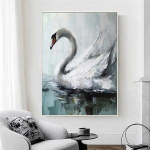Pintura al Óleo Decorativa Realista Pintada a Mano Personalizada al por Mayor, Pinturas de Animales sobre Lienzo, Arte Mural con Textura 3D, Obras de Arte Grandes - Product Image 2