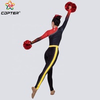 Survêtement rayé jaune-vert à manches longues et pantalon long, uniforme de cheerleading OEM avec logo gratuit