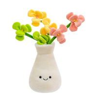 Nouvelle Plante d'Orchidée Artificielle en Peluche, Décoration Florale en Pot, Jouet en Peluche, Ornement d'Intérieur, Plantes Vertes qui Apaisent les Yeux et Améliorent l'Humeur