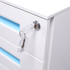 <span class=keywords><strong>Archiveros</strong></span> Gabinete de metal de 3 cajones A4/FC Almacenamiento de archivos Pedestal móvil con 5 ruedas y cerradura - Product Image 6