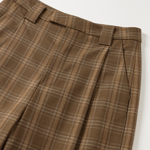 <span class=keywords><strong>Pantaloni</strong></span> Vintage Britannici a Gamba Larga a Vita Alta con Stampa Scozzese Marrone per <span class=keywords><strong>Donna</strong></span>, Eleganti e Aderenti per Ufficio - Product Image 4