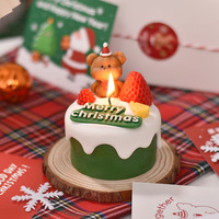 Bougie d'aromathérapie de Noël faite à la main avec cire de soja mélangée, coffret cadeau inclus - Vente en gros pour petite amie, filles, décorations de gâteaux