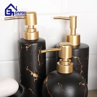 Cadeau en céramique Ensemble d'accessoires de salle de bain Cinq pièces Marbre Amérique Porcelaine noire Ensembles d'accessoires de salle de bain Liquidation pour la maison