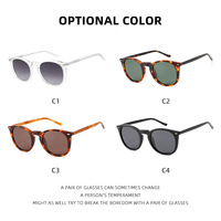 Lunettes de soleil UV400 modernes de haute qualité pour femme et unisexe, monture ronde classique en acétate, logo personnalisé, fabricant de lunettes de luxe et de mode