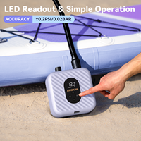 Pompe à air électrique rechargeable AIRBANK à double étage haute pression pour paddle board et SUP, 20 PSI, gonflage facile et légère