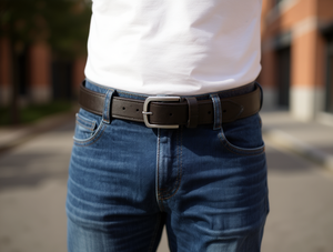 Cintura in Pelle da Uomo 4.0cm con Fibbia in Lega e Chiusura a Perno, Stile Casual - Product Image 2