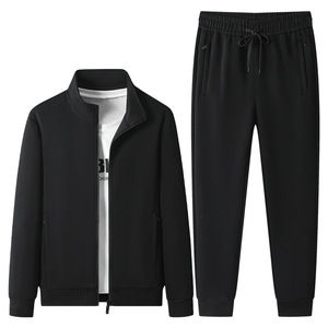 Herren Übergrößen-Set: Bedruckter Logo-Sportmantel und Hose, Zweiteiliges Casual-Outfit mit Elastischem Bund für Herbst, Fitness, Laufen und Streetwear - Product Image 2