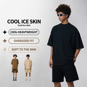 T-shirt da <span class=keywords><strong>uomo</strong></span> 100% cotone personalizzata con logo in strass, design di qualità, girocollo piccolo a costine, oversize, streetwear, t-shirt bianca da <span class=keywords><strong>uomo</strong></span> - Product Image 3