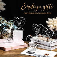 Trophée personnalisé en acrylique multi-styles (1 pièce) avec support, plaque de reconnaissance pour employés, cadeau de remerciement pour départ à la retraite