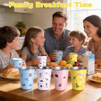 Gobelets en acier inoxydable Moioco - Gobelets empilables en métal pour enfants, pour le camping, le restaurant, l'extérieur, incassables et sans BPA