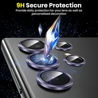 Protection d'objectif en verre avec anneau métallique pour Samsung Galaxy S25 Ultra S24+ S24 Plus FE, capuchon de protection d'objectif arrière pour SAM S25ultra