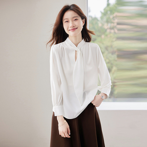 Blus pakaian musim dingin Fashion kasual kualitas tinggi kain kualitas terbaik untuk wanita grosir tingkat desain Oem kemeja baju wanita - Product Image 2