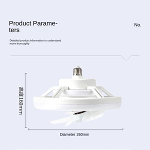 Lumière de ventilateur électrique E27 à vis réglable et à intensité variable, bouche à trois couleurs, ménage, rotation à 360 degrés - Product Image 4