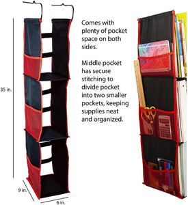 5 Tier Foldable Adjustable Hanging Organizer with Oxford Polyester Fabric Sturdy & Compact for Bathroom and Home Storage - Product Image 6