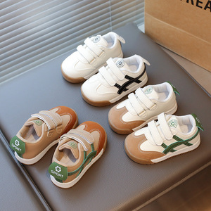 Nouvelles chaussures de sport basses à rayures vert kaki/noir/beige vert pour garçons et filles, chaussures en cuir Forrest Gump pour enfants - Product Image 6