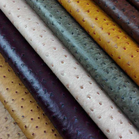 Kain Kulit Imitasi Burung Unta Premium PU Embossed Roll Tahan Air Anti Jamur Dekoratif untuk Tas Kerja Wanita, Tas Tangan, Dompet, dan Sabuk
