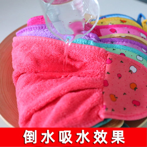 Jolies serviettes de cuisine suspendues en polaire corail 30x40cm, séchage rapide, motif dessin animé, forme rectangulaire, lot de 3, lot de 5 - Product Image 3