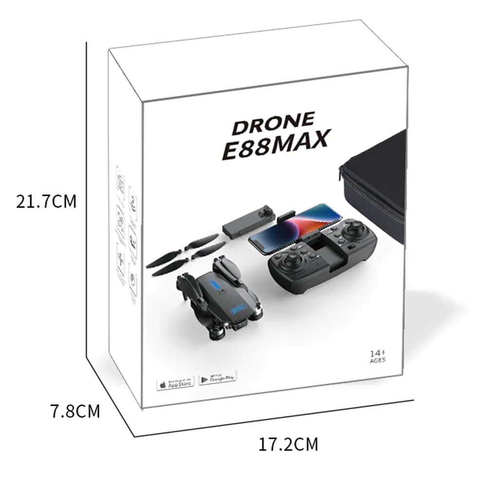 Бесщеточный мини-Дрон-камера E88 Max 4k с дистанционным управлением