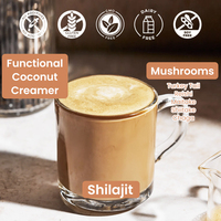 Crema de Coco Funcional con Hongos Reishi de Marca Propia, Crema de Café Vegana para Smoothies y Bebidas, Apoyo Inmunológico