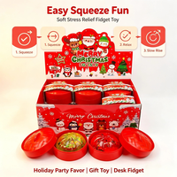 Jouet anti-stress souple en TPR en forme de boulette de Noël, jouet sensoriel à presser, boîte mystère surprise, cadeau pour enfant et adulte, vente en gros